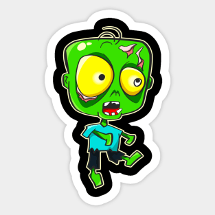 Cartoon Zombie Funny Horror Ghoul Halloween Sticker